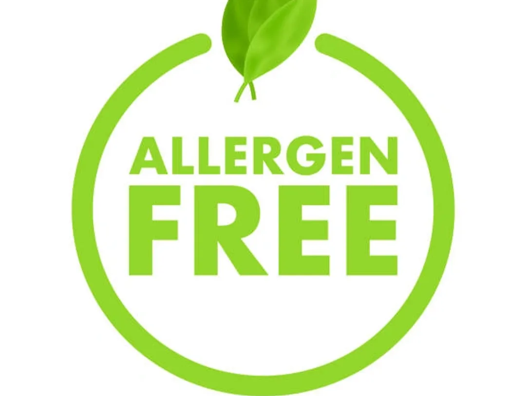 Graphic saying "Allergen Free"