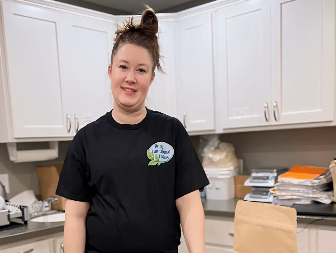 Photo of R&D employee in kitchen